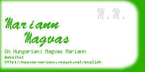 mariann magvas business card